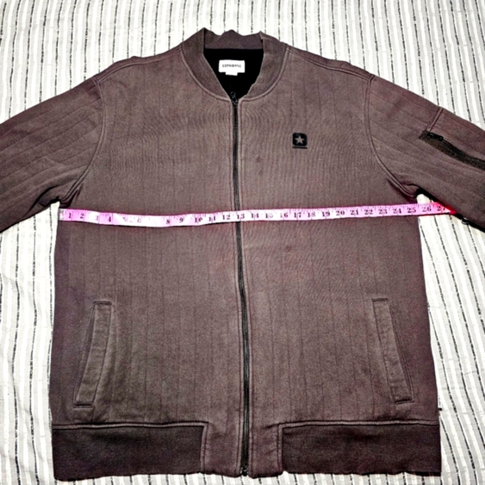 CONVERSE Men's Brown Full Zip Jacket Size XXL